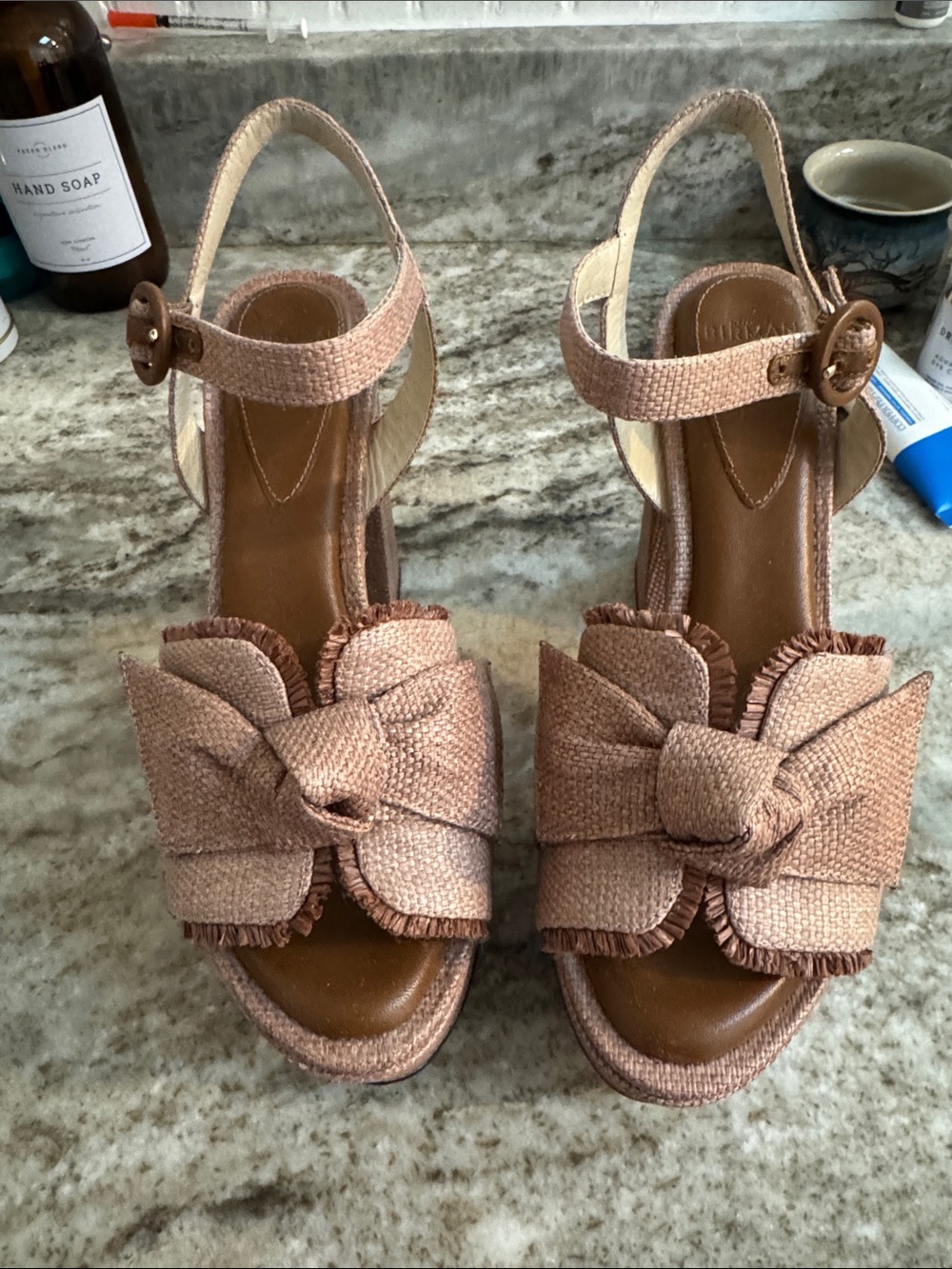 NWOT Alexandre Birman Maxi Clarita Raffia 120 Sandal in Brown sz 38